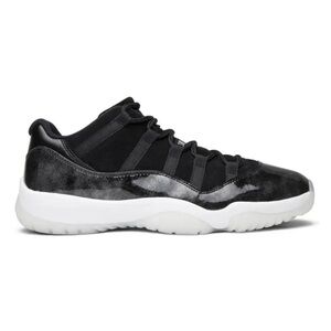 Nike Air Jordan 11 Retro Low Barons Sneakers Black Metallic Silver Men’s Size 11